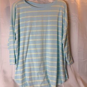 Striped Blue and Yellow Women's Top